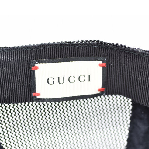 GUCCI グッチ ベースボールキャップ ロゴプリント シェリーライン レザー